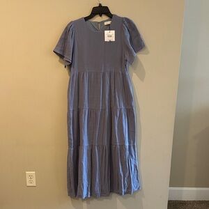 Elegant Blue Midi Dress